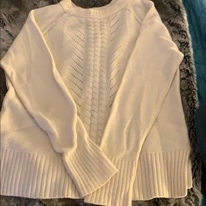 💯 wool J. Crew cream cable sweater